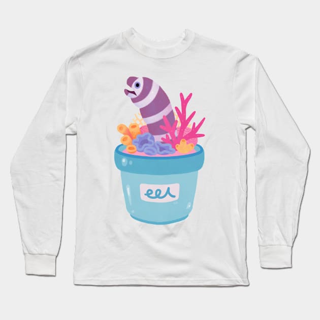 Eel flower pot 2 Long Sleeve T-Shirt by pikaole